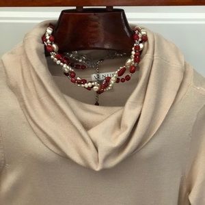 *NEW* long cowl neck blouse w tie